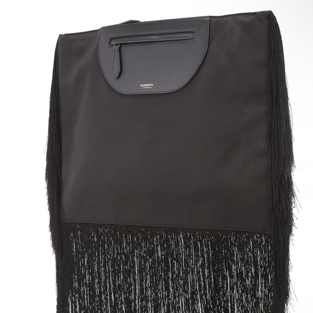BURBERRY Runway Olympia Fringe Clutch Bag, Black, BRAND NEW